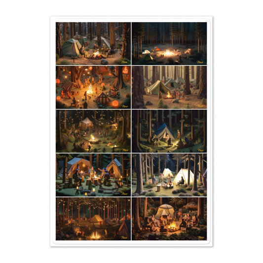 Campfire - All 10 Prints In Series - Sticker sheet