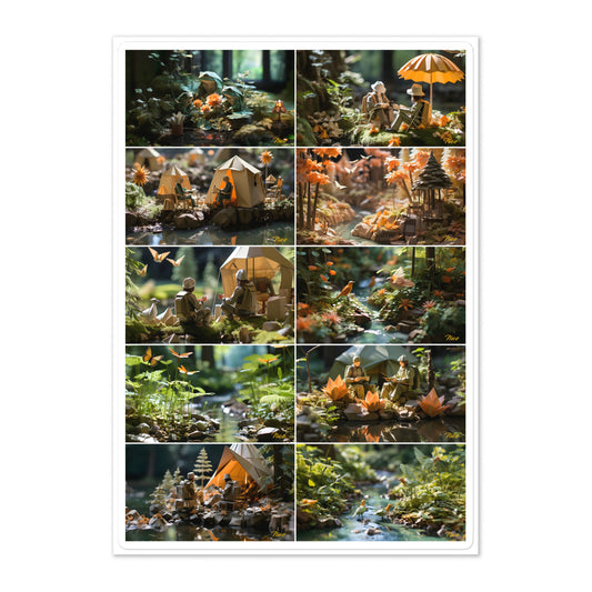 Relaxing By The Brook - All 10 Prints In Series - Sticker sheet