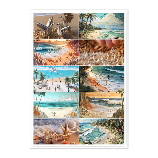 By The Seaside - All 10 Prints In Series - Sticker sheet