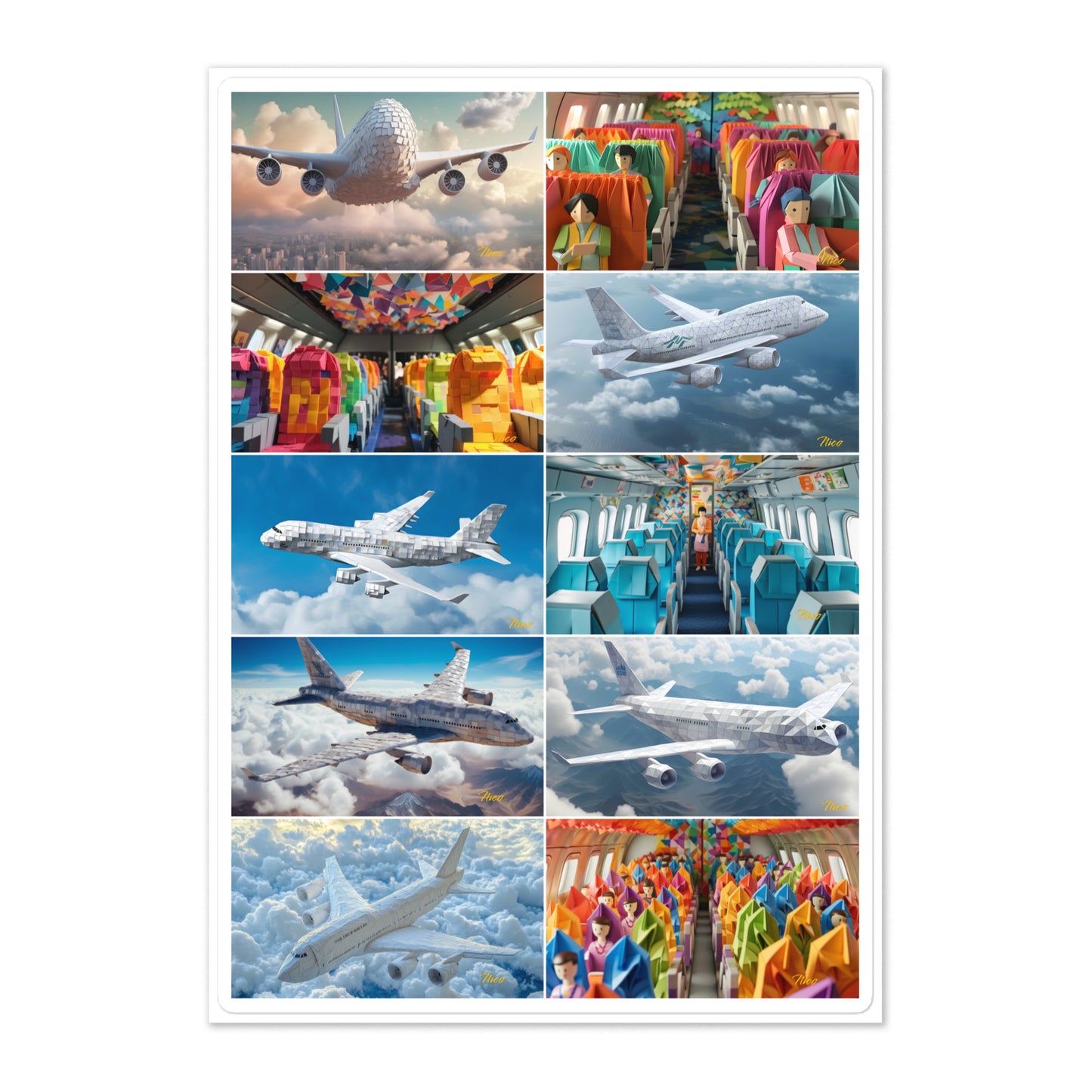 Frequent Flyer Miles Series - All 10 Prints In Series - Sticker sheet