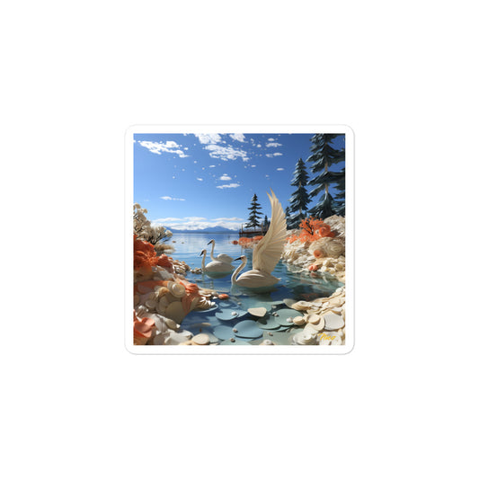 Atop The Mountain Lakeshore Print #1 - Bubble-free sticker