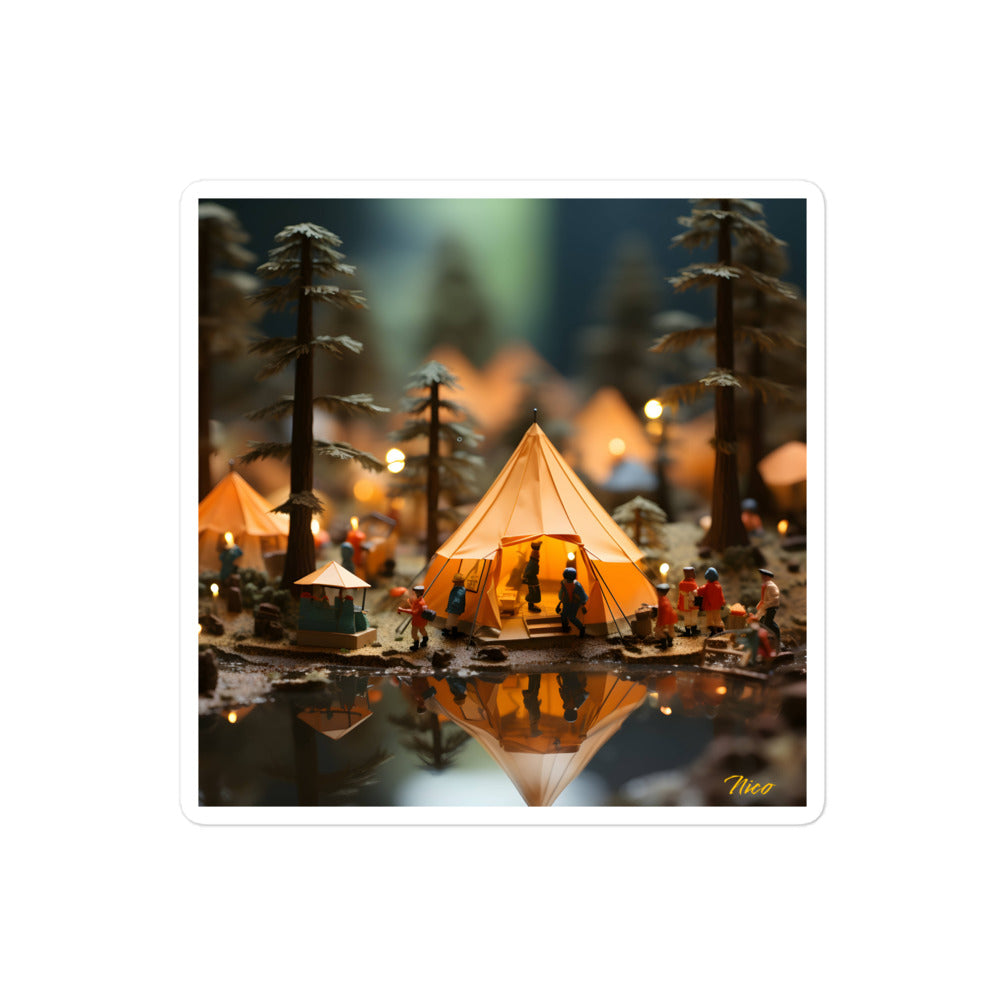 Camping In The Rain Series Print #6 - Autocollant sans bulles