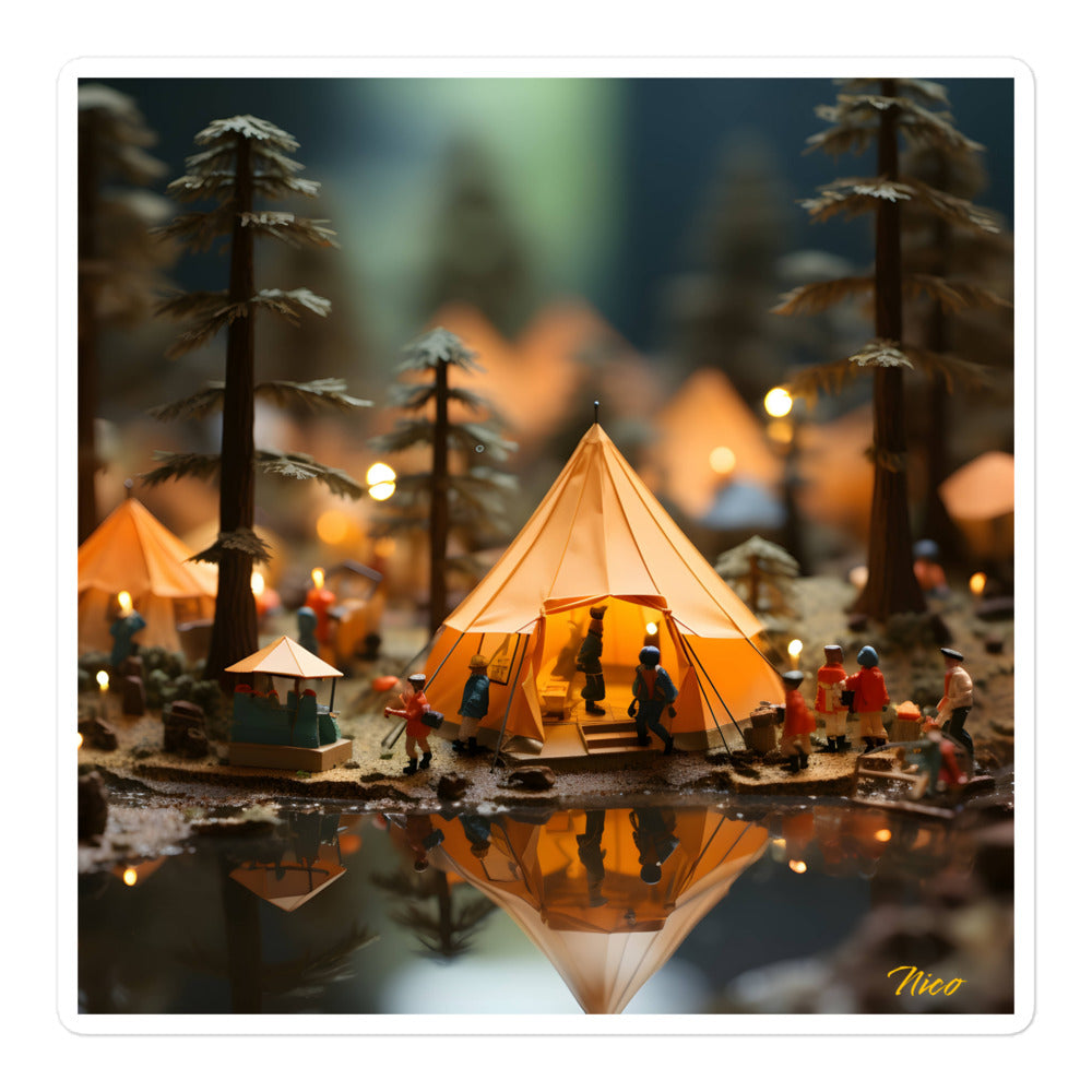 Camping In The Rain Series Print #6 - Autocollant sans bulles