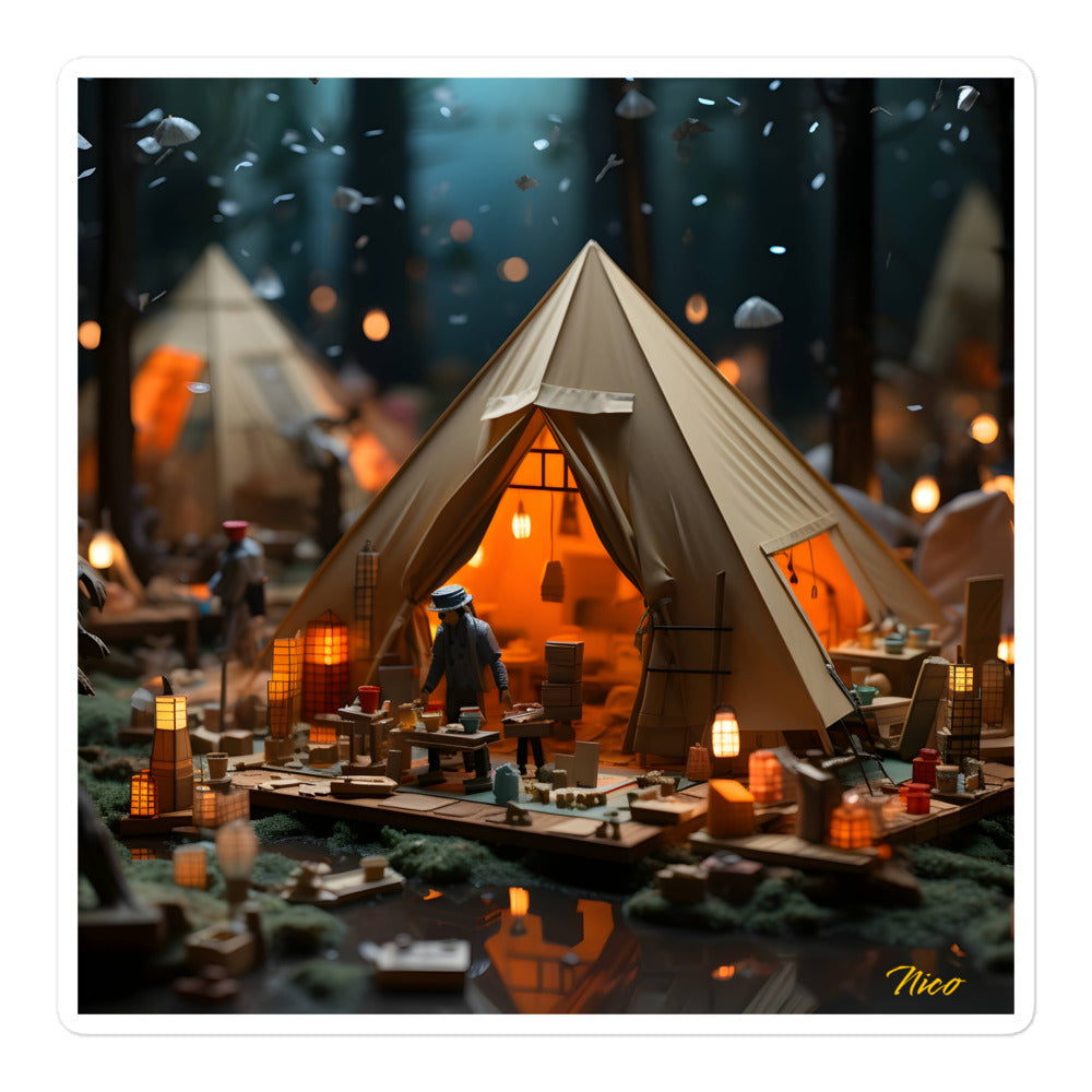 Camping In The Rain Series Print #8 - Bubble-free sticker