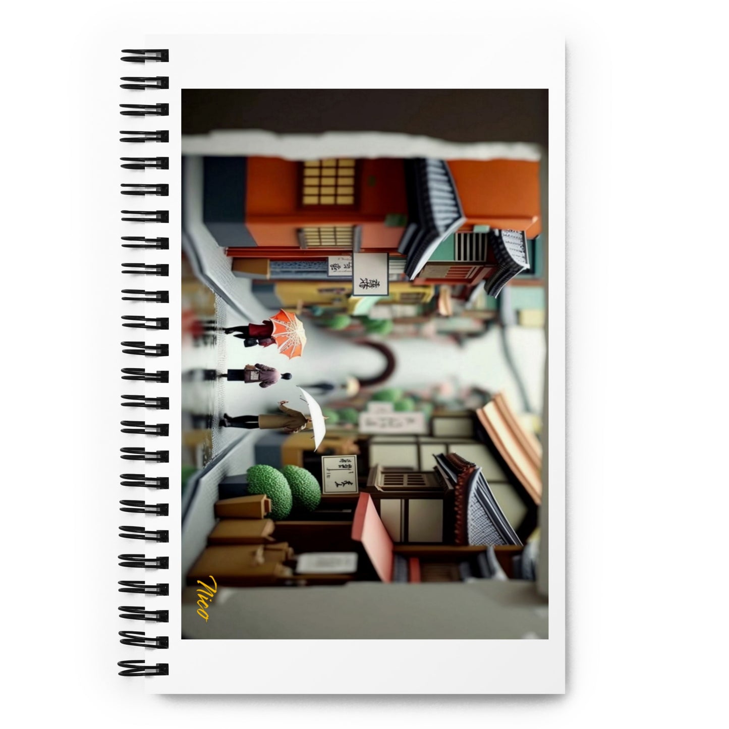 Oriental Rain Series Print #8 - Spiral notebook