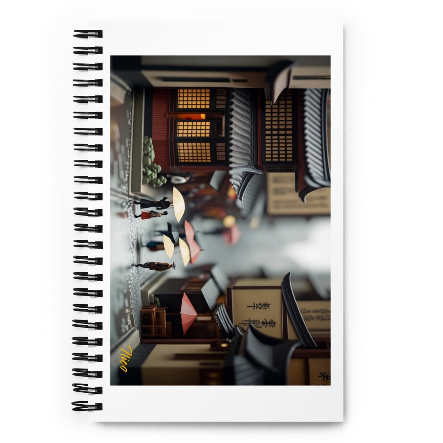 Oriental Rain Series Print #9 - Spiral notebook