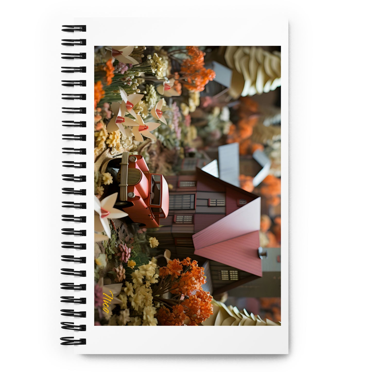 Meadow By The Farm Series Print #2 - Spiral notebook