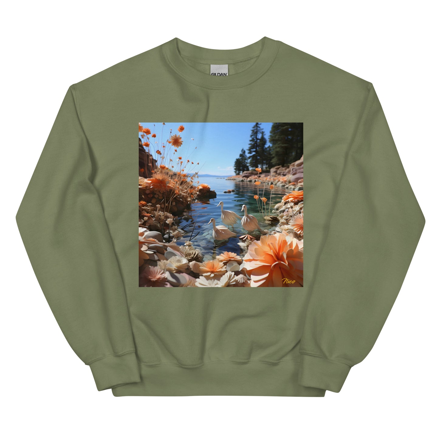 Atop The Mountain Lakeshore Series Print #4 - Unisex Sweatshirt