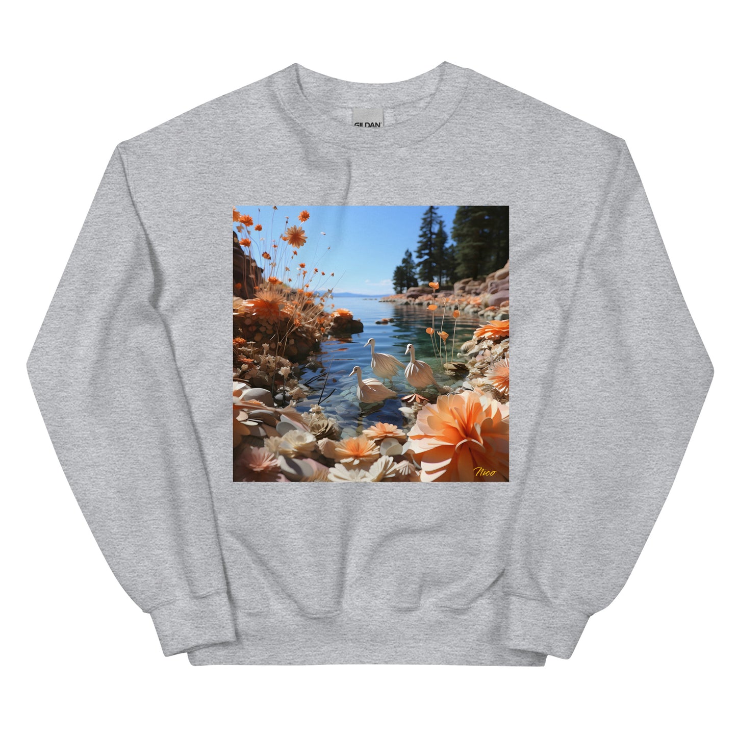 Atop The Mountain Lakeshore Series Print #4 - Unisex Sweatshirt