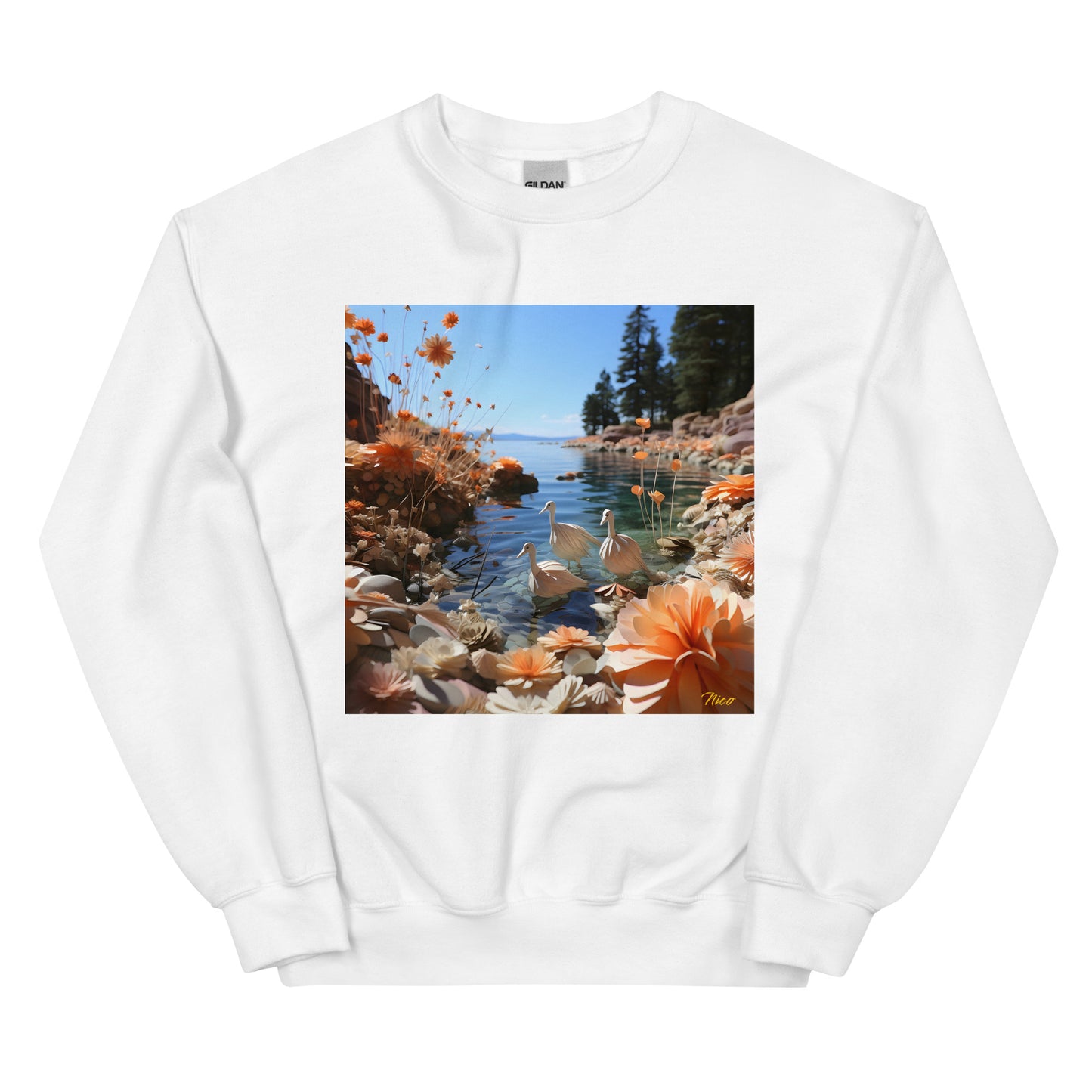 Atop The Mountain Lakeshore Series Print #4 - Unisex Sweatshirt