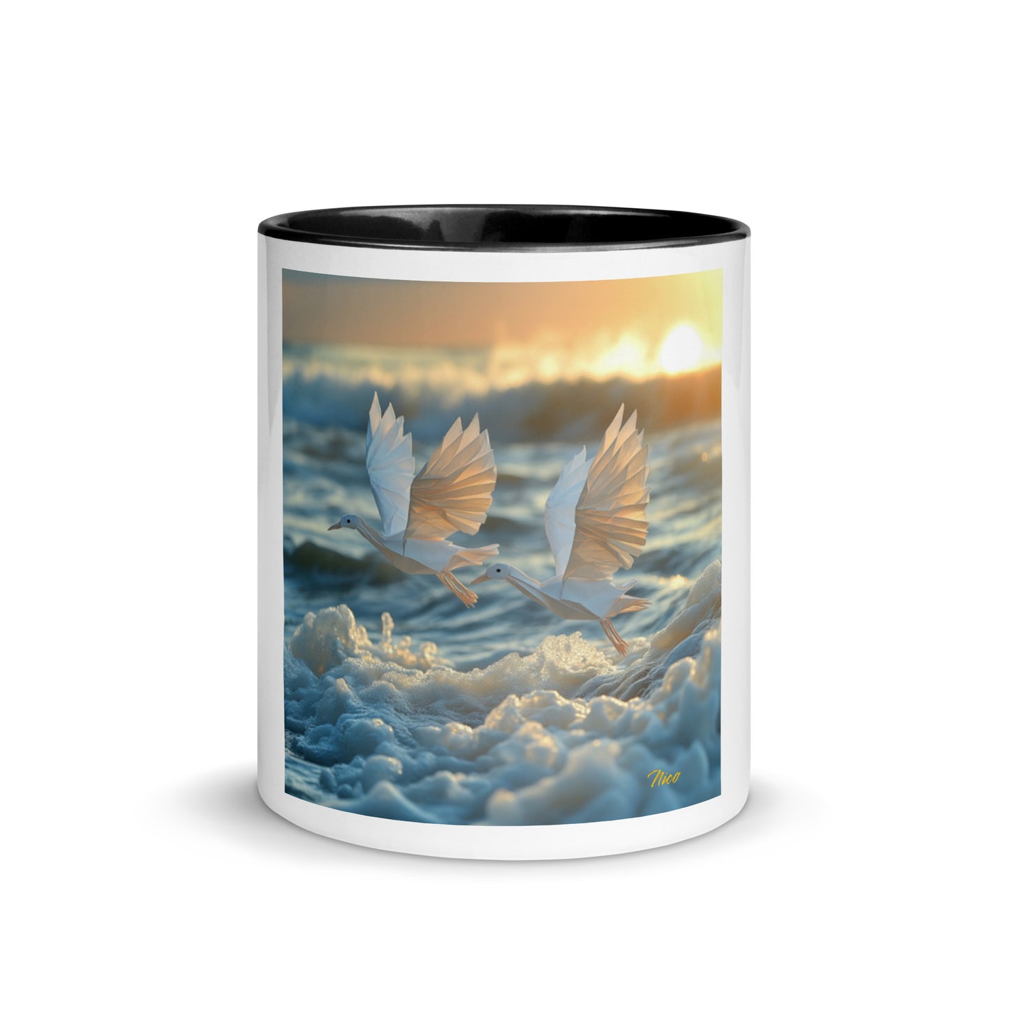 By The Seaside Series Print #5 Mug with Color Inside