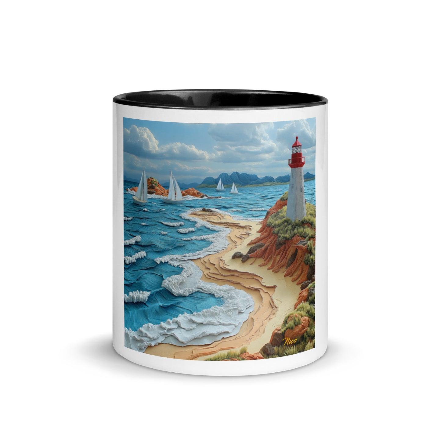 By The Seaside Series Print #4 - Mug with Color Inside