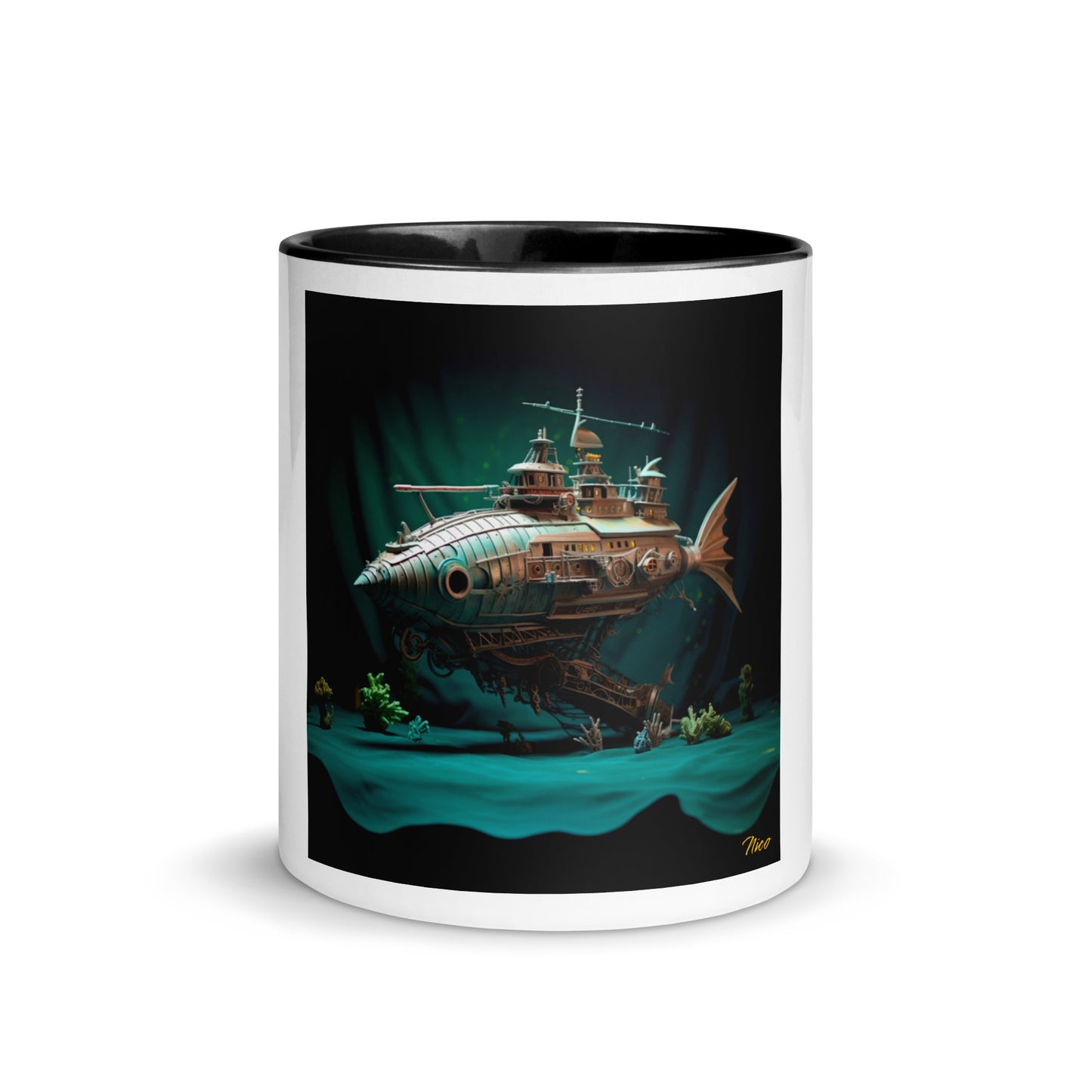 20,000 Leagues Under The Sea Series Print #2 - Mug with Color Inside