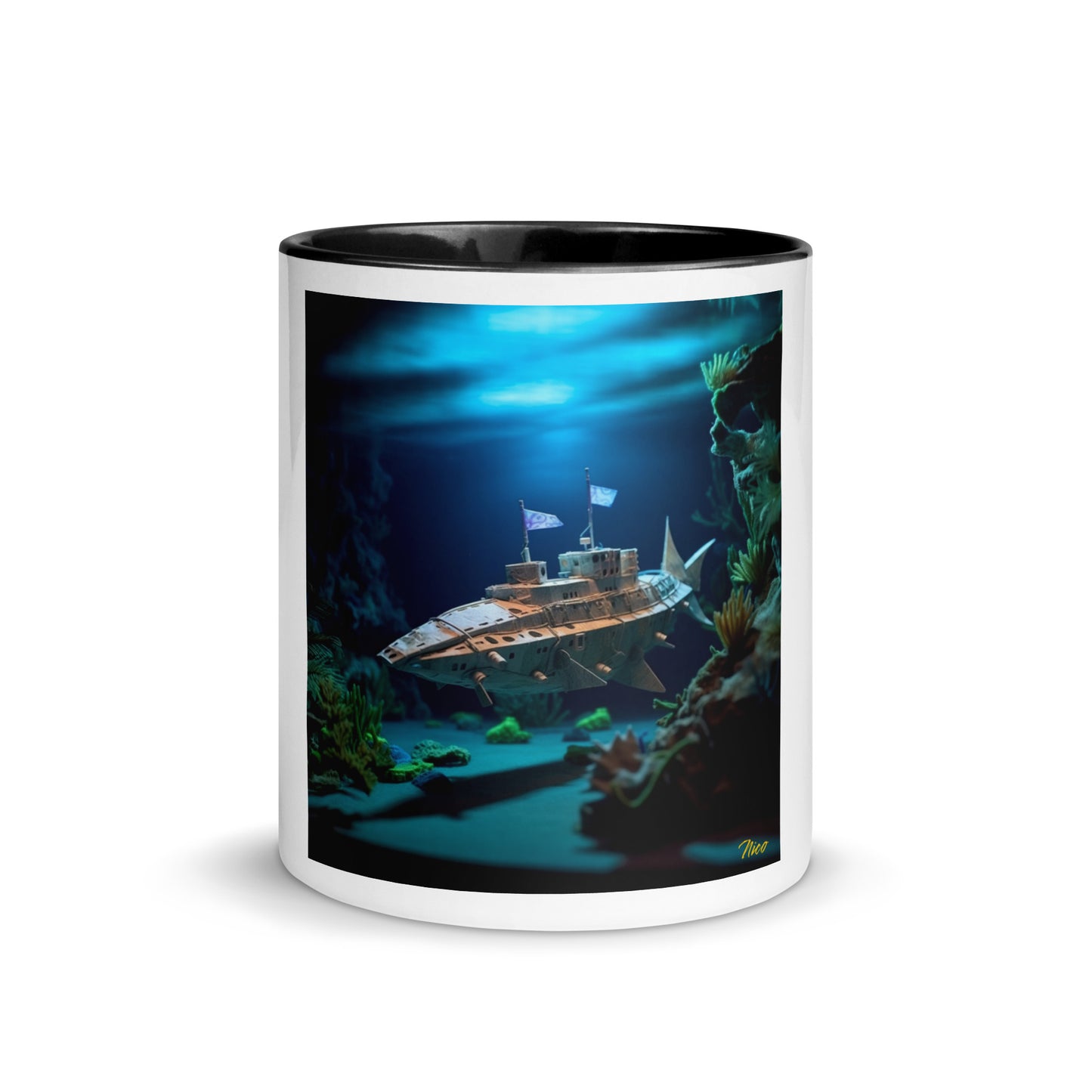 20,000 Leagues Under The Sea Series Print #3 - Mug with Color Inside