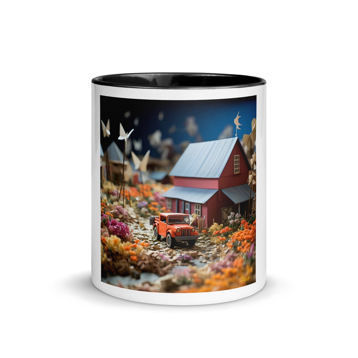 Meadow By The Farm Series Print #3 - Mug with Color Inside