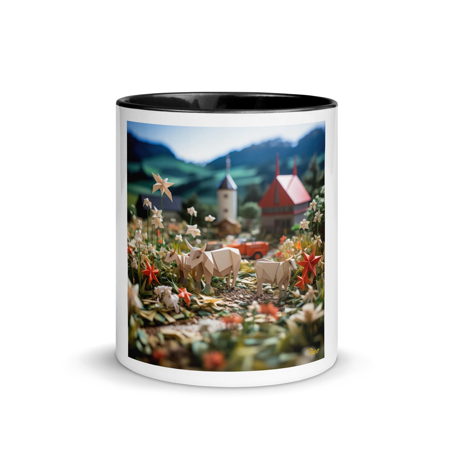 Meadow By The Farm Series Print #5 - Mug with Color Inside