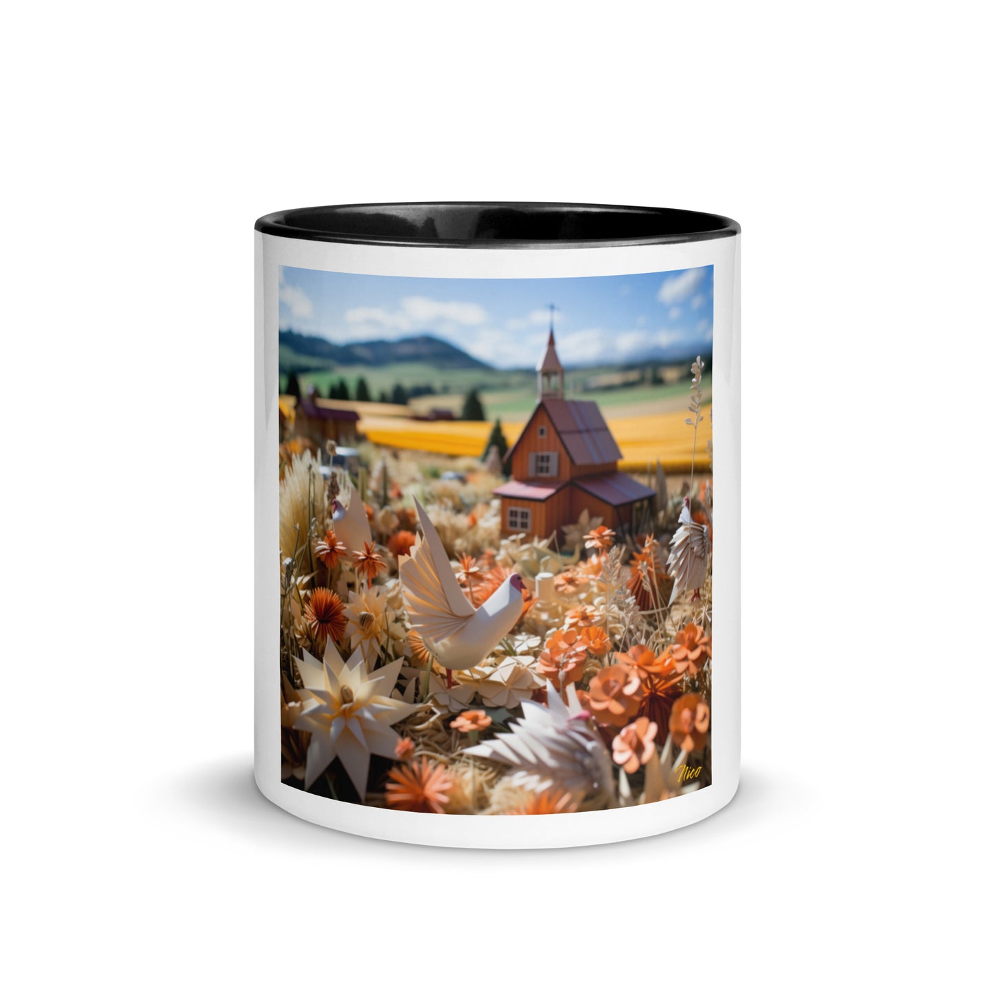 Meadow By The Farm Series Print #7 - Mug with Color Inside