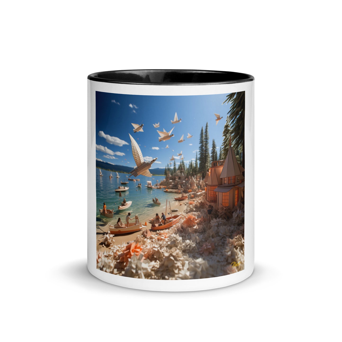 Atop The Mountain Lakeshore Series Print #6 - Mug with Color Inside