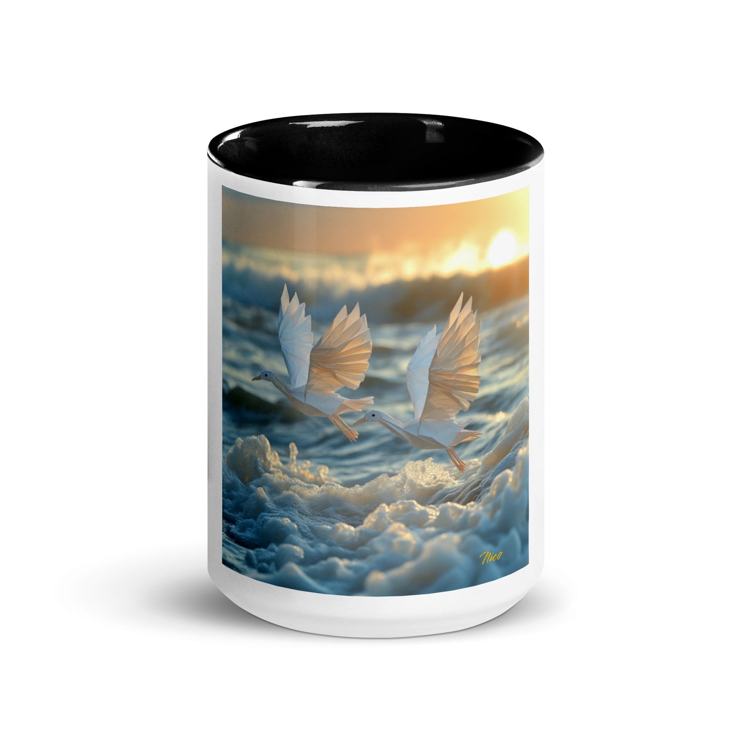 By The Seaside Series Print #5 Mug with Color Inside