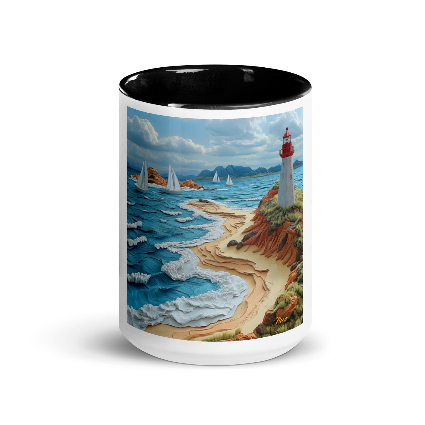 By The Seaside Series Print #4 - Mug with Color Inside