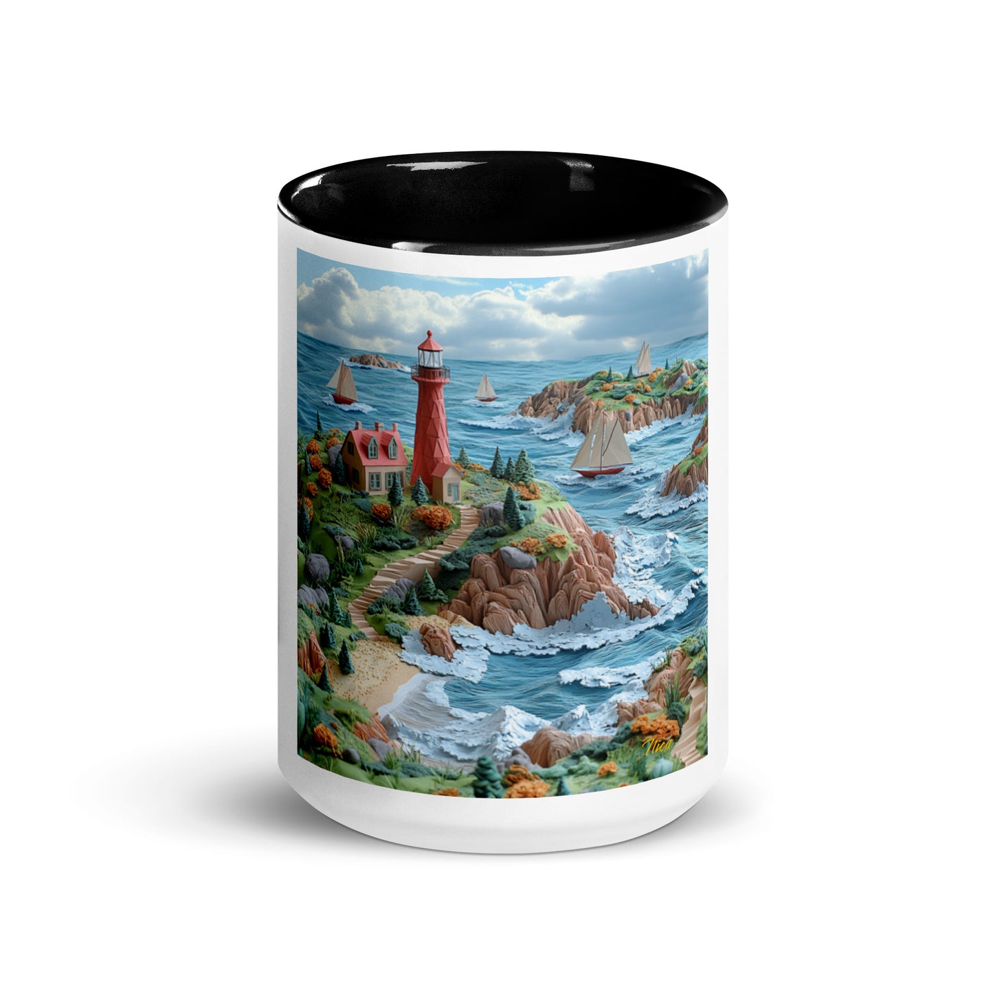 By The Seaside Series Print #6 - Mug with Color Inside