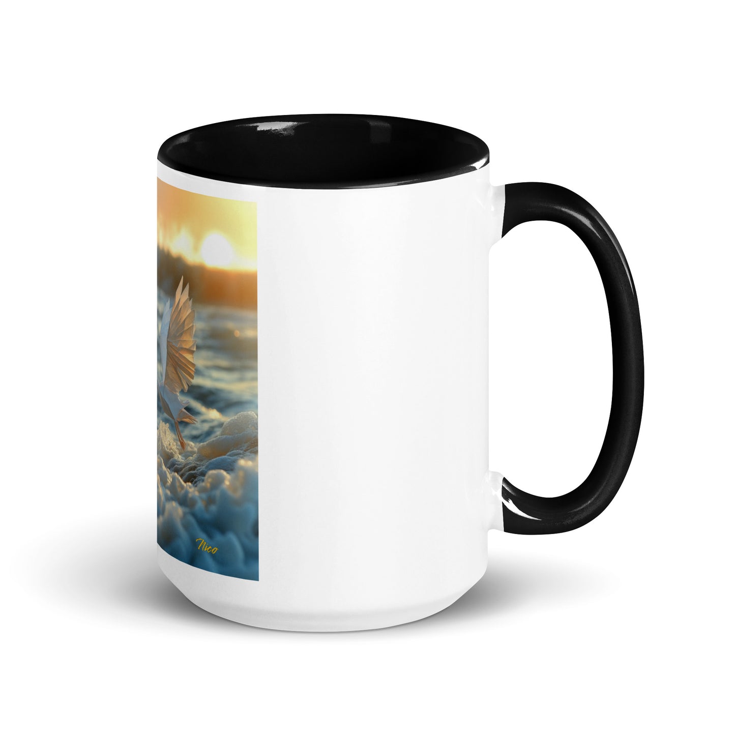 By The Seaside Series Print #5 Mug with Color Inside