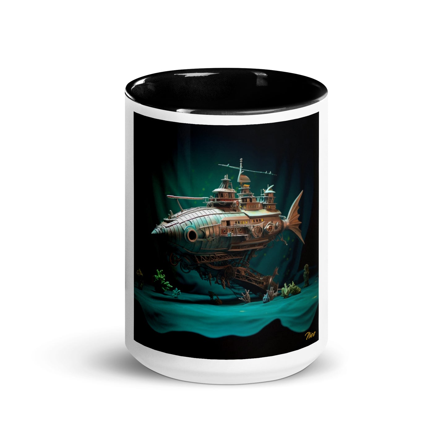 20,000 Leagues Under The Sea Series Print #2 - Mug with Color Inside