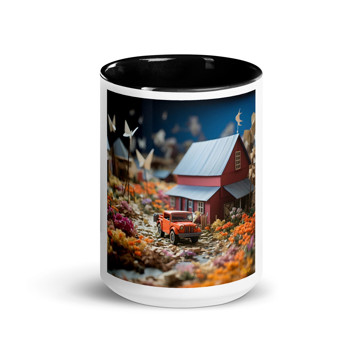 Meadow By The Farm Series Print #3 - Mug with Color Inside