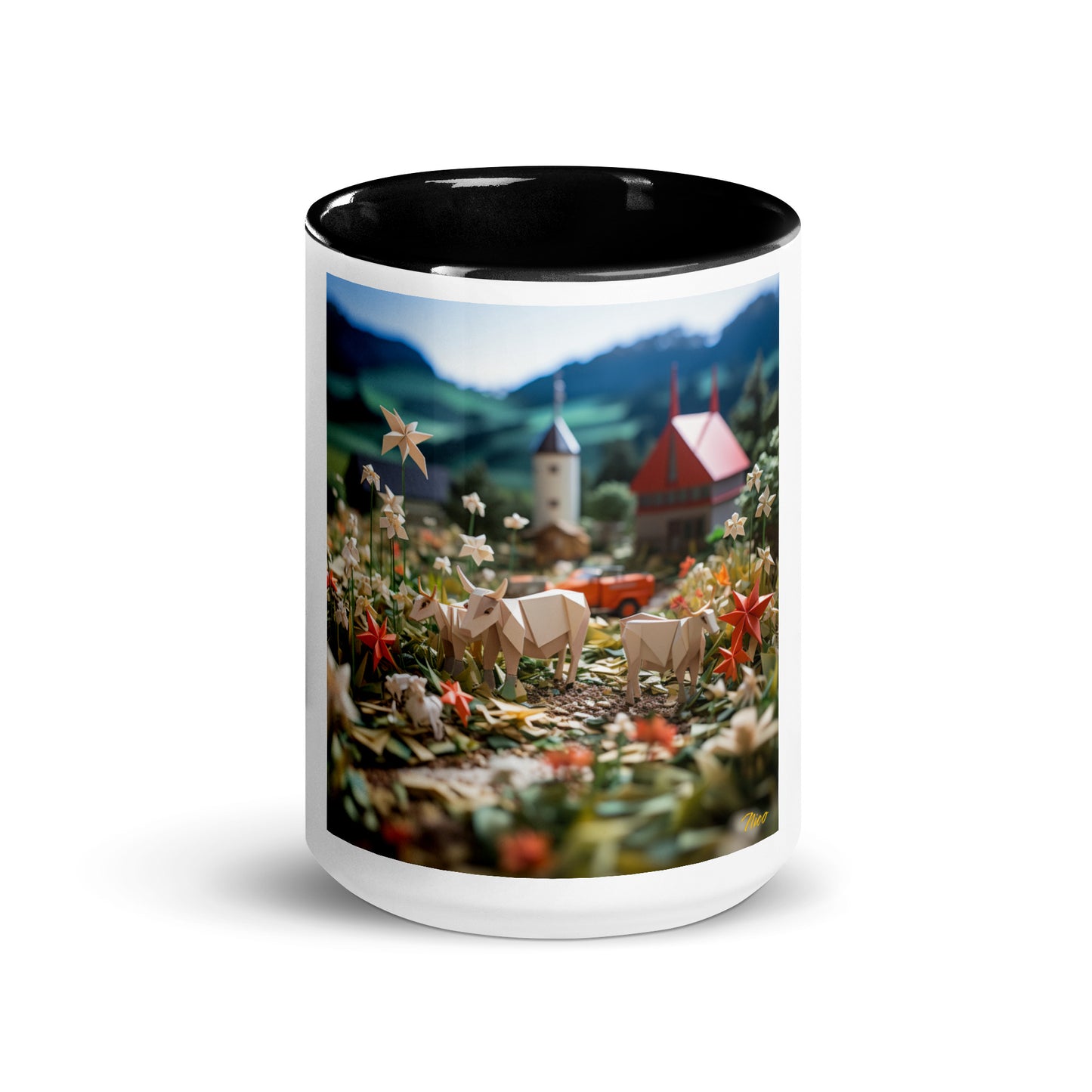 Meadow By The Farm Series Print #5 - Mug with Color Inside