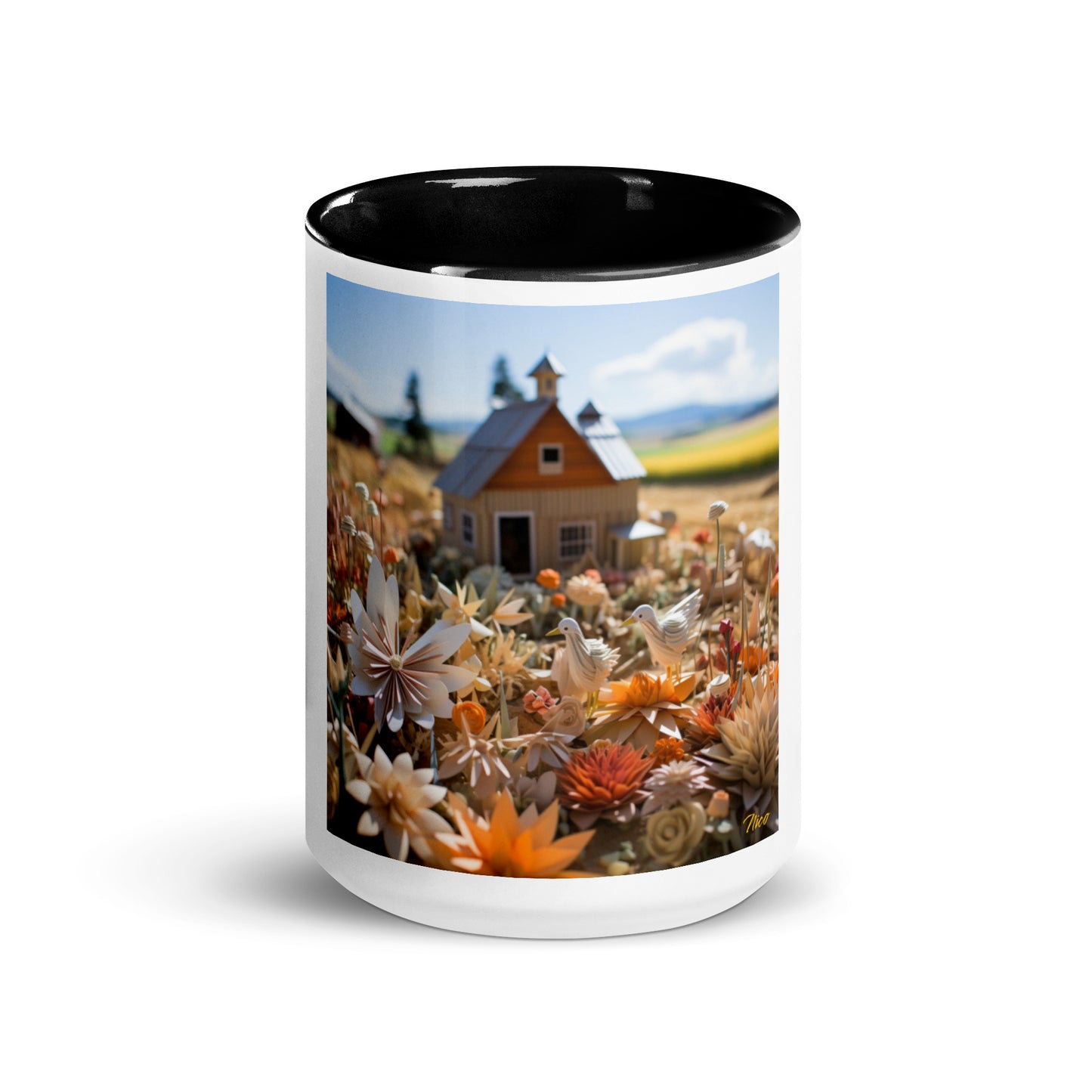 Meadow By The Farm Series Print #4 - Mug with Color Inside