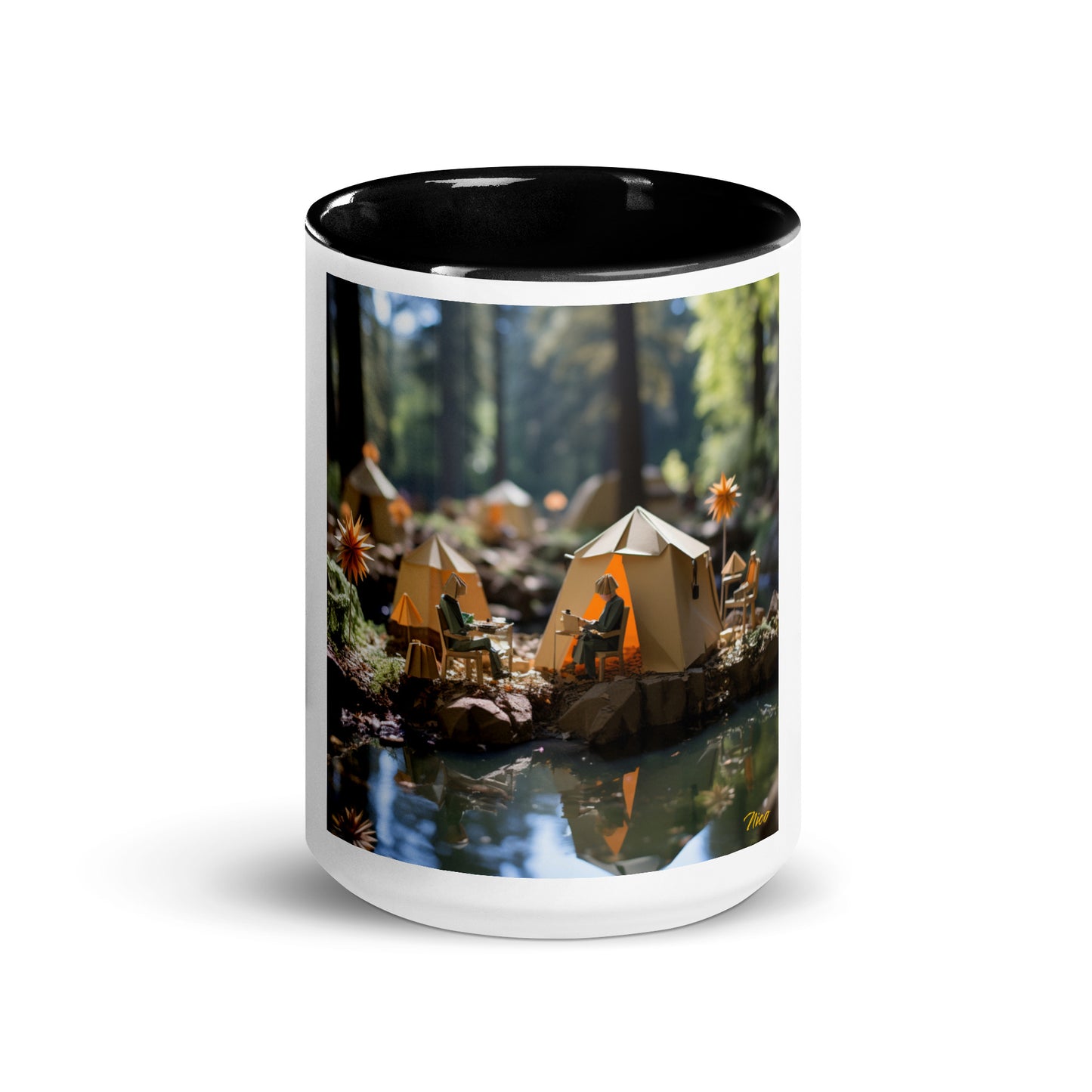 Relaxing By The Brook Series Print #4 - Mug with Color Inside