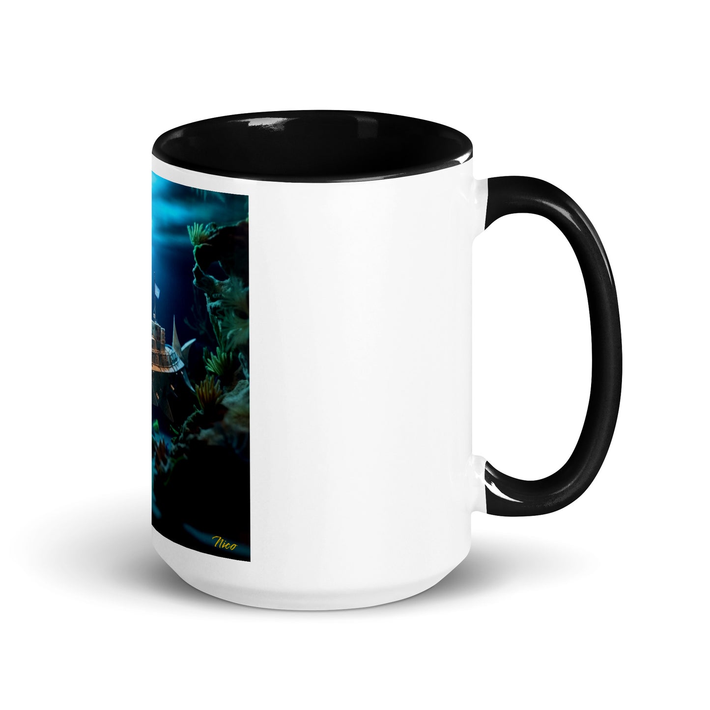 20,000 Leagues Under The Sea Series Print #3 - Mug with Color Inside