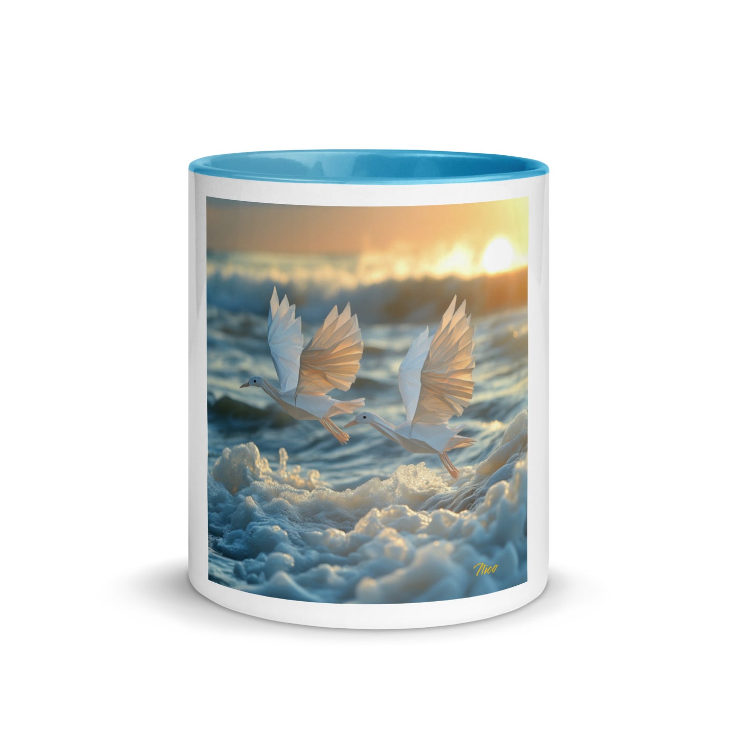 By The Seaside Series Print #5 Mug with Color Inside