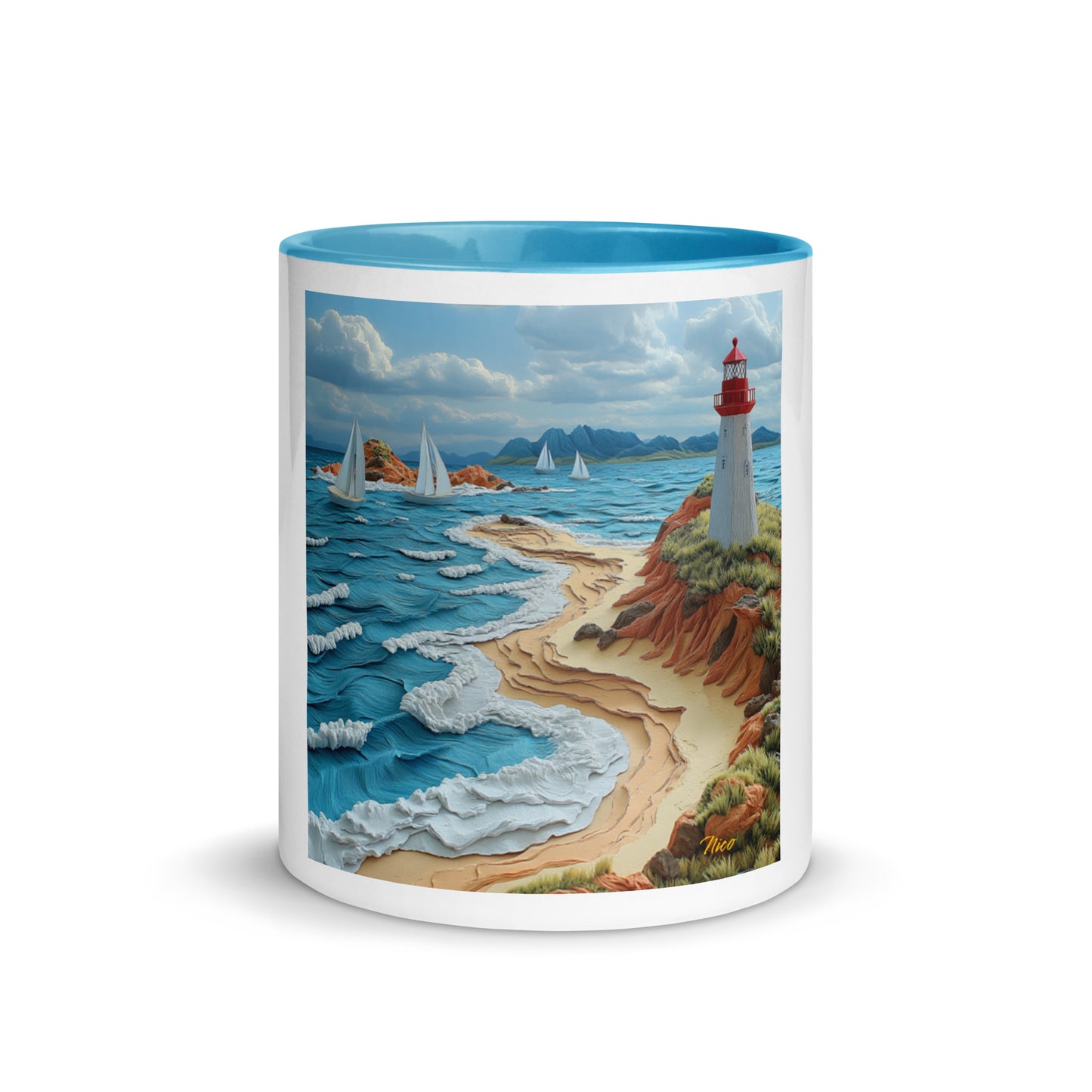 By The Seaside Series Print #4 - Mug with Color Inside