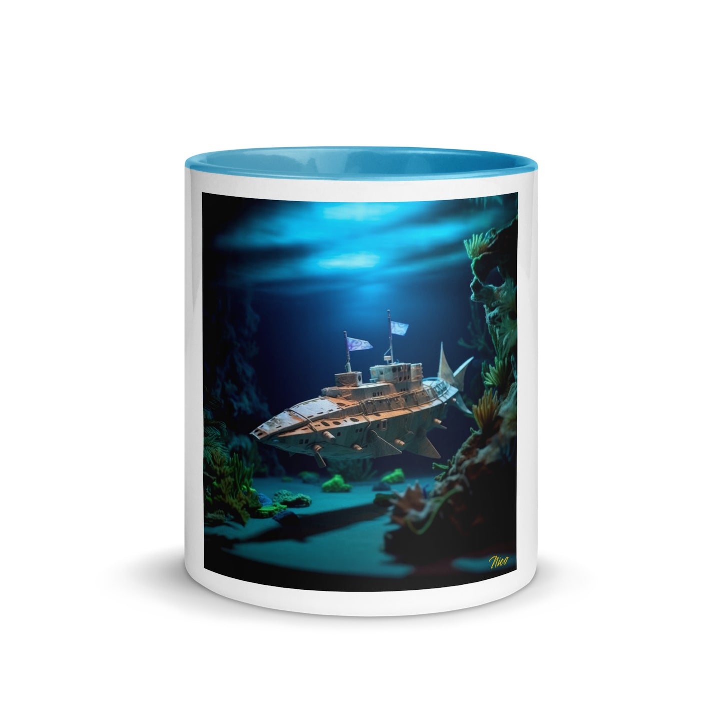 20,000 Leagues Under The Sea Series Print #3 - Mug with Color Inside