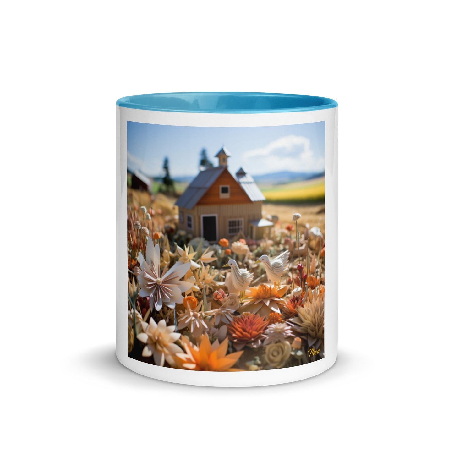 Meadow By The Farm Series Print #4 - Mug with Color Inside