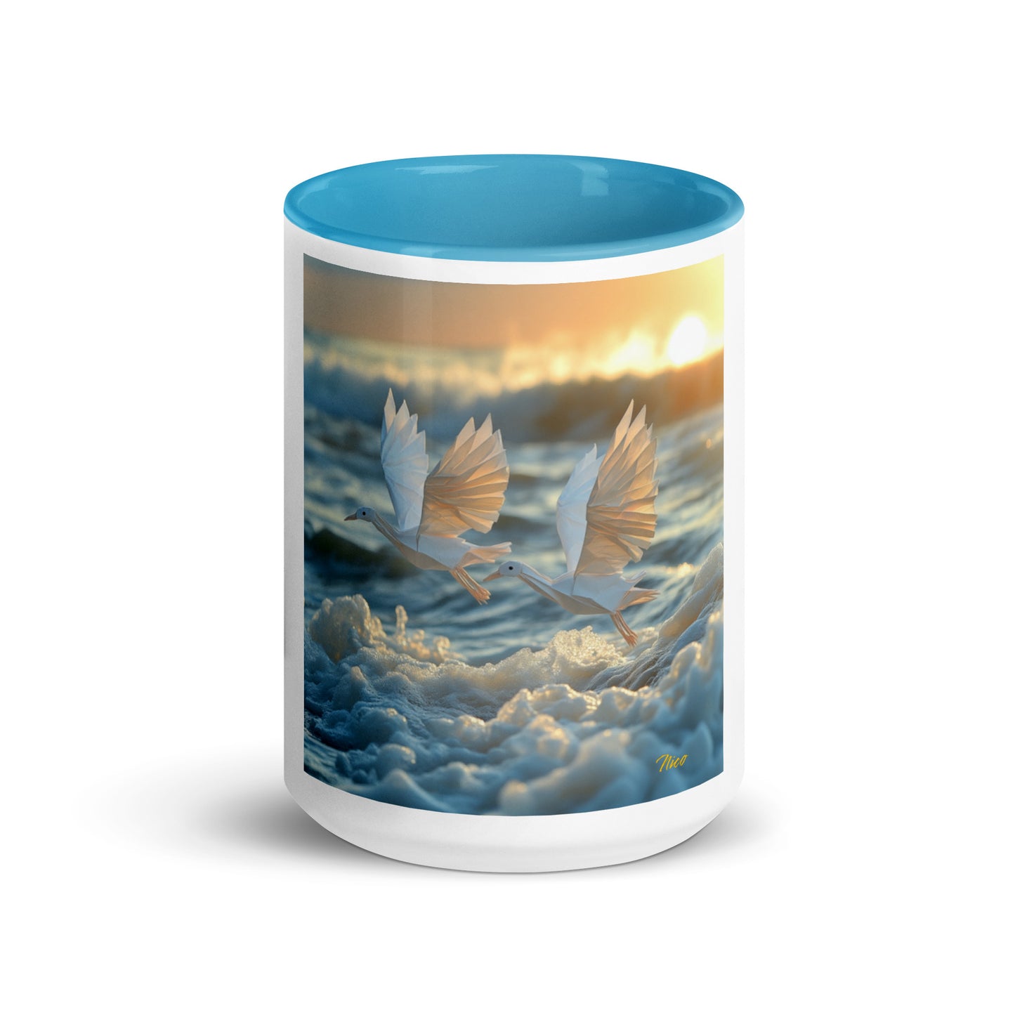 By The Seaside Series Print #5 Mug with Color Inside