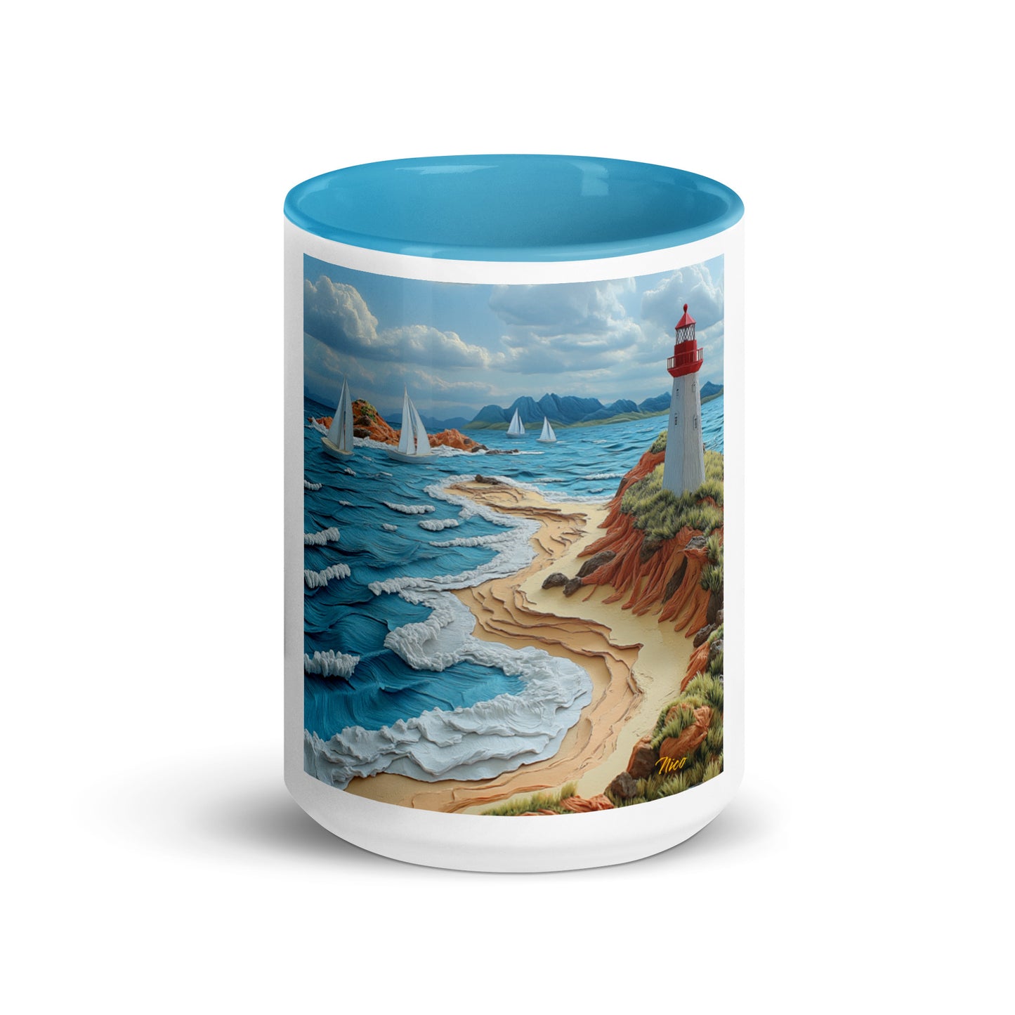 By The Seaside Series Print #4 - Mug with Color Inside