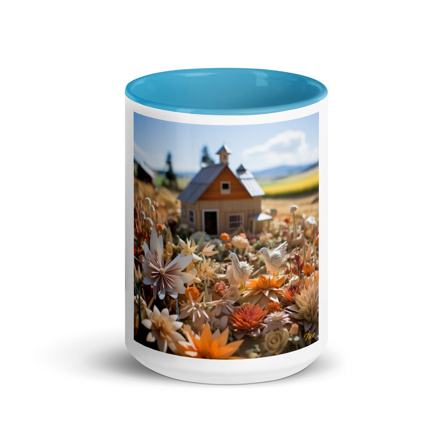 Meadow By The Farm Series Print #4 - Mug with Color Inside