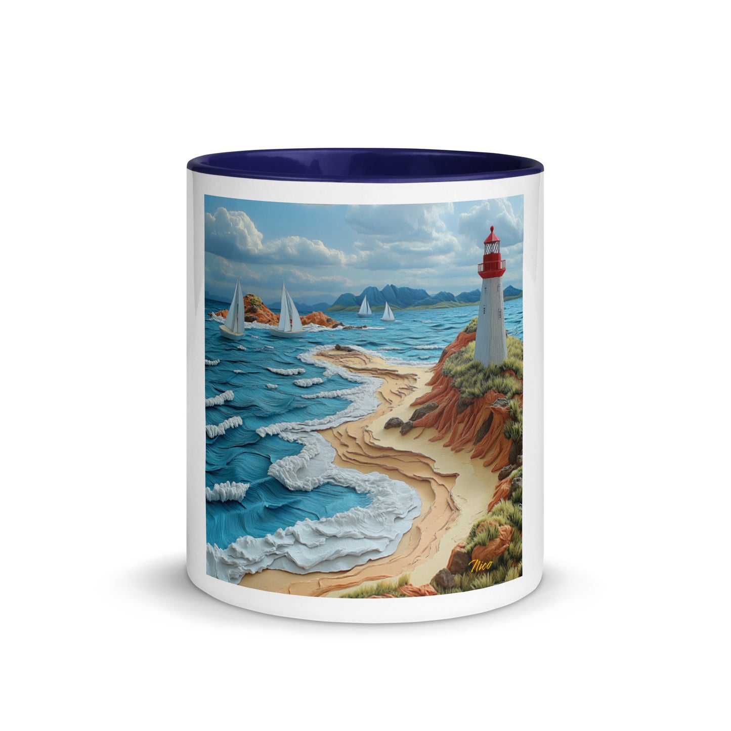 By The Seaside Series Print #4 - Mug with Color Inside