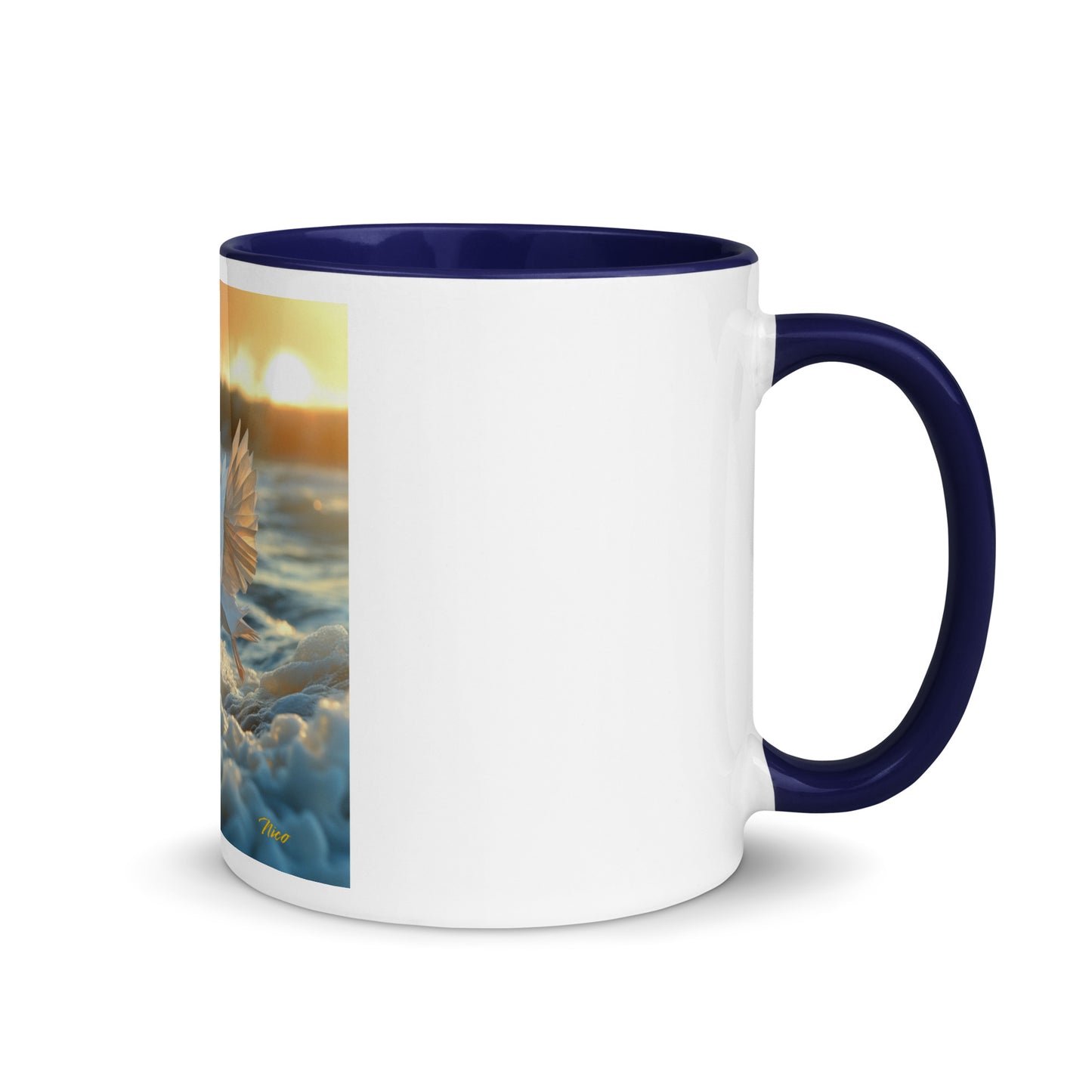 By The Seaside Series Print #5 Mug with Color Inside