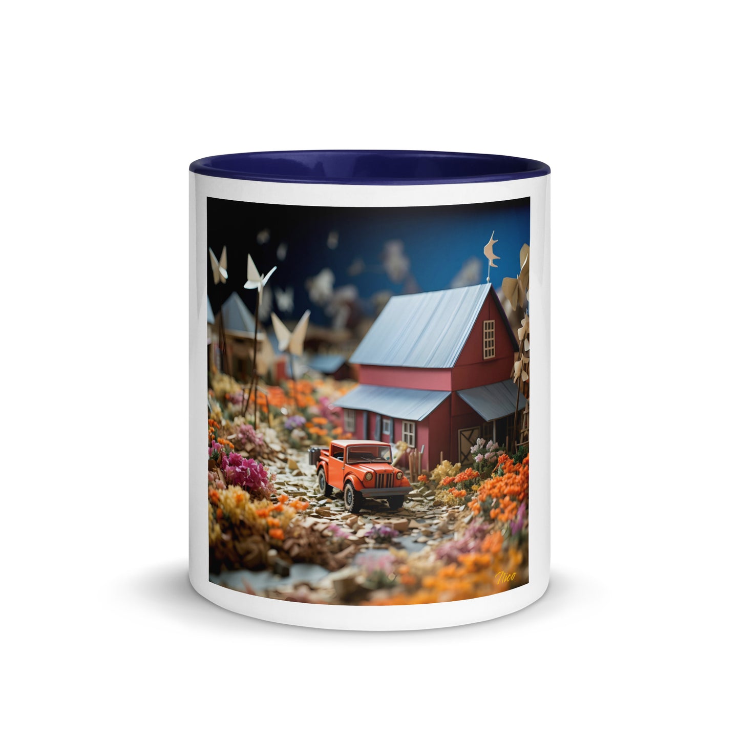 Meadow By The Farm Series Print #3 - Mug with Color Inside