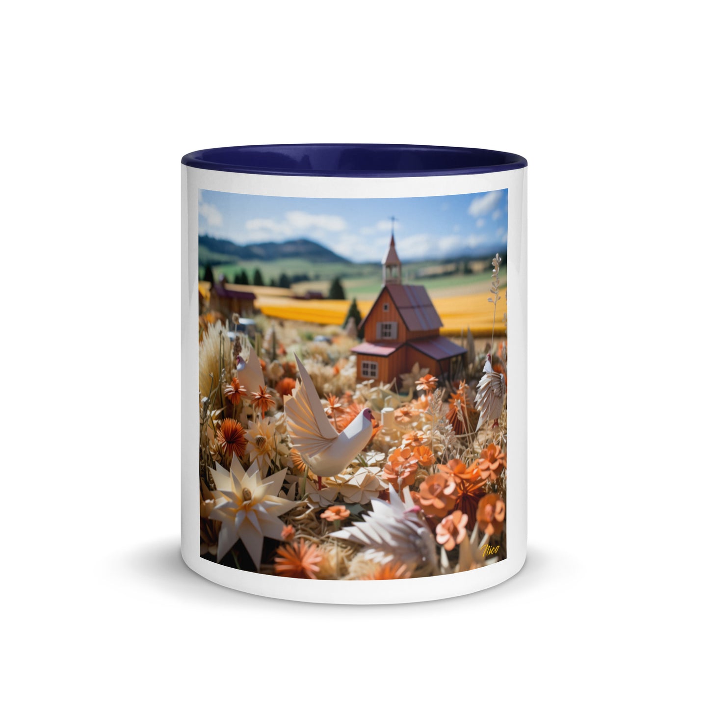 Meadow By The Farm Series Print #7 - Mug with Color Inside