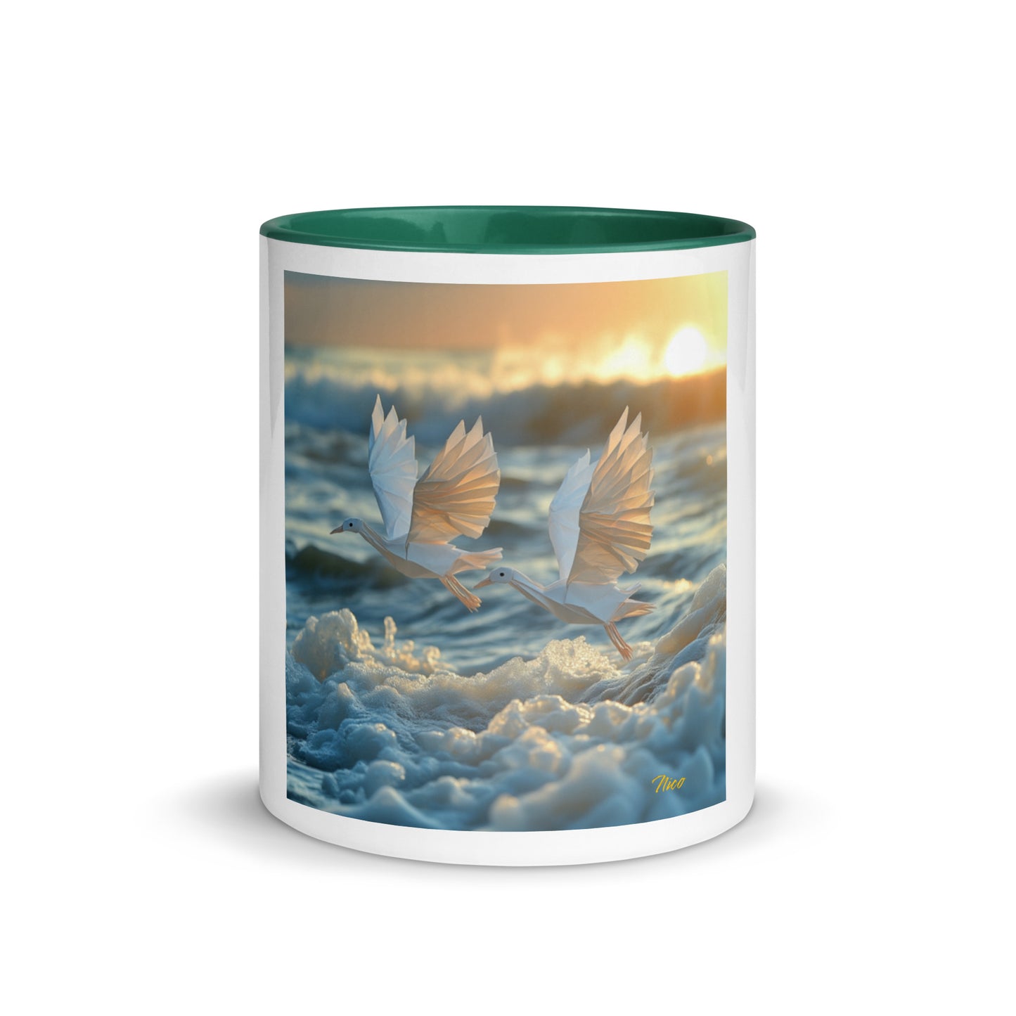 By The Seaside Series Print #5 Mug with Color Inside