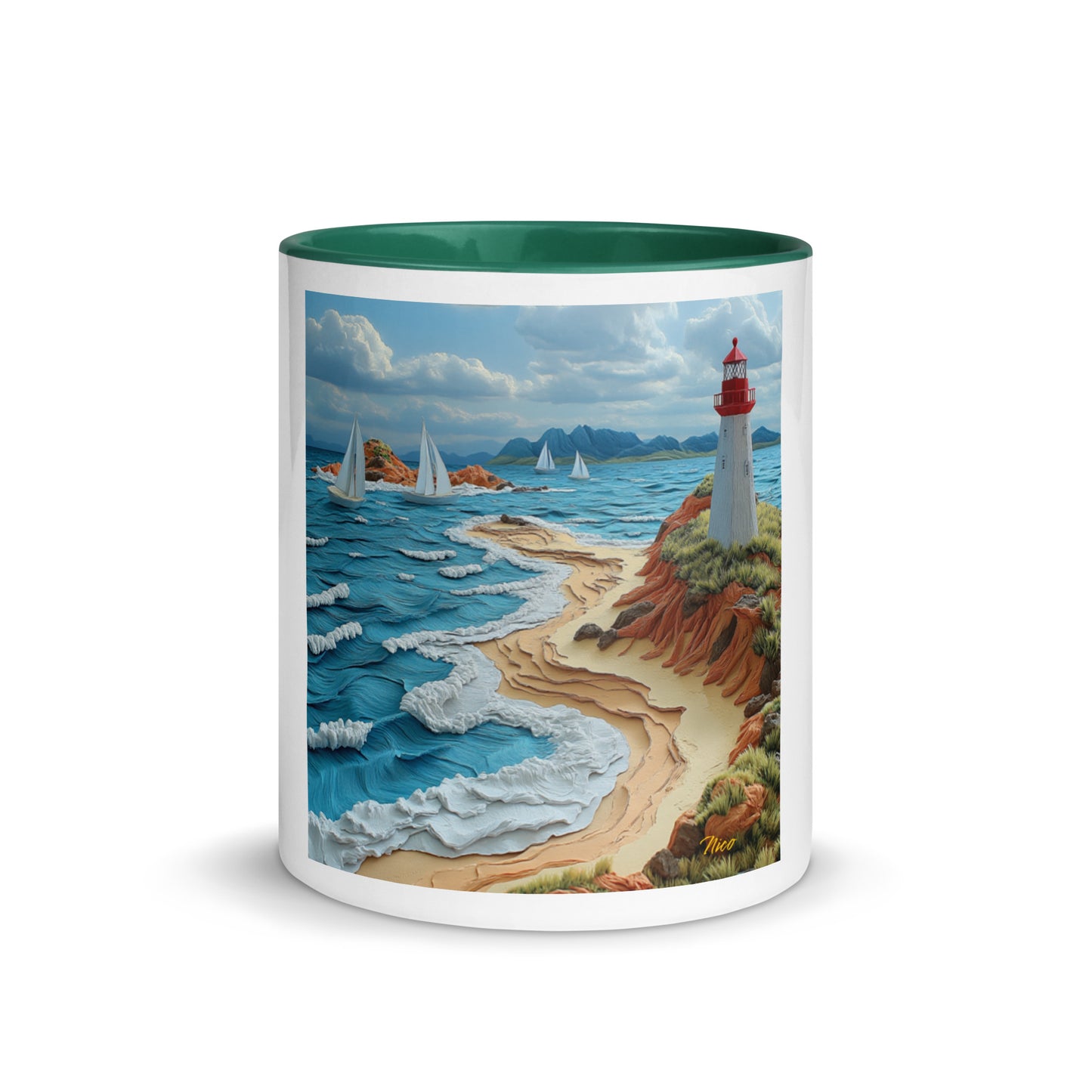 By The Seaside Series Print #4 - Mug with Color Inside