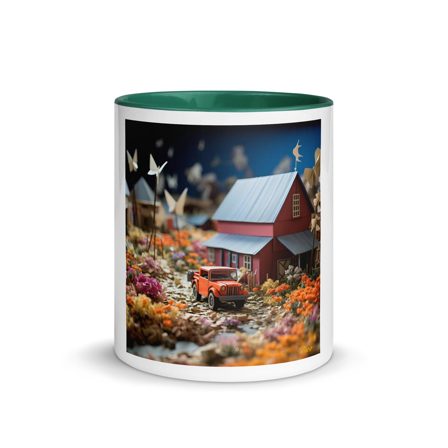 Meadow By The Farm Series Print #3 - Mug with Color Inside