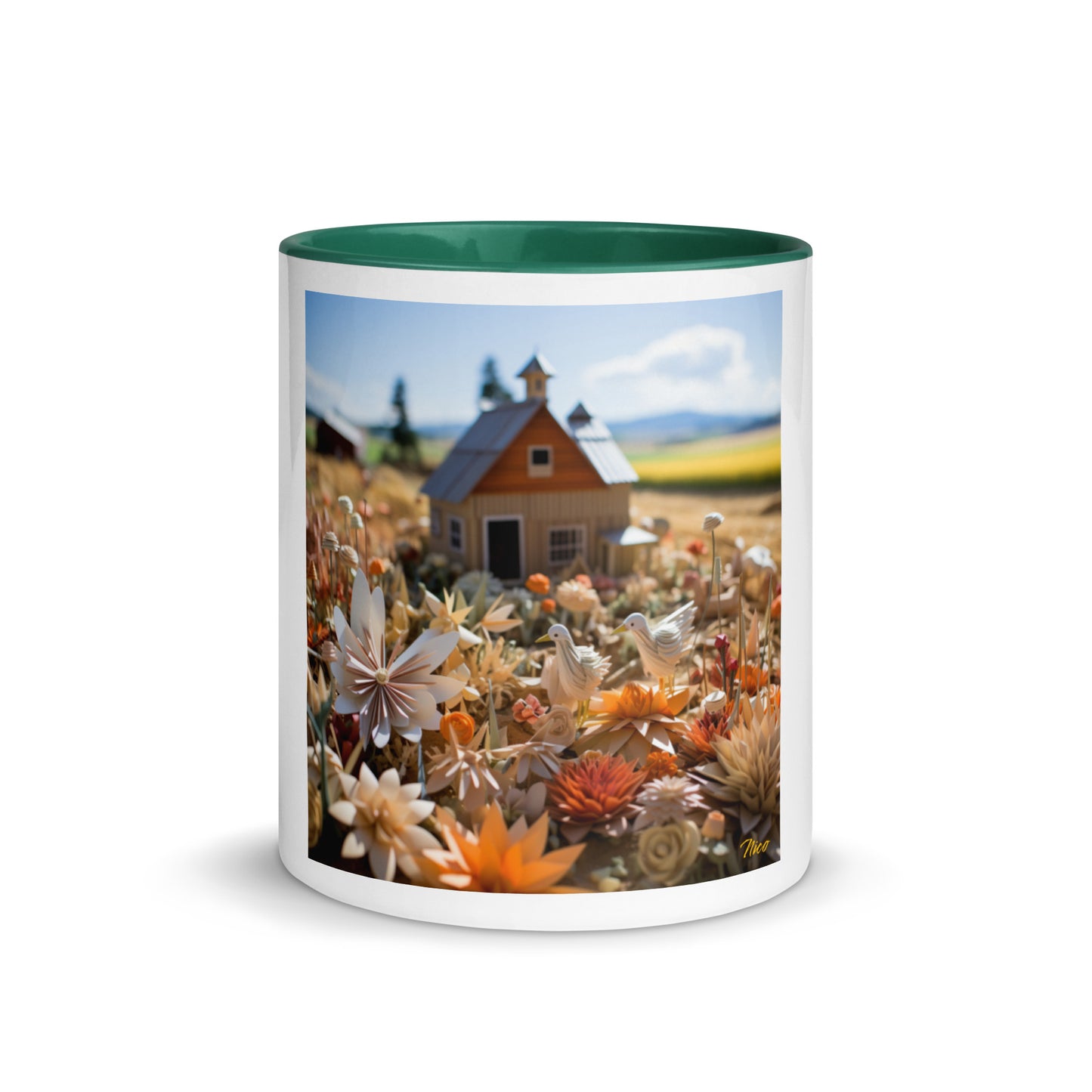 Meadow By The Farm Series Print #4 - Mug with Color Inside