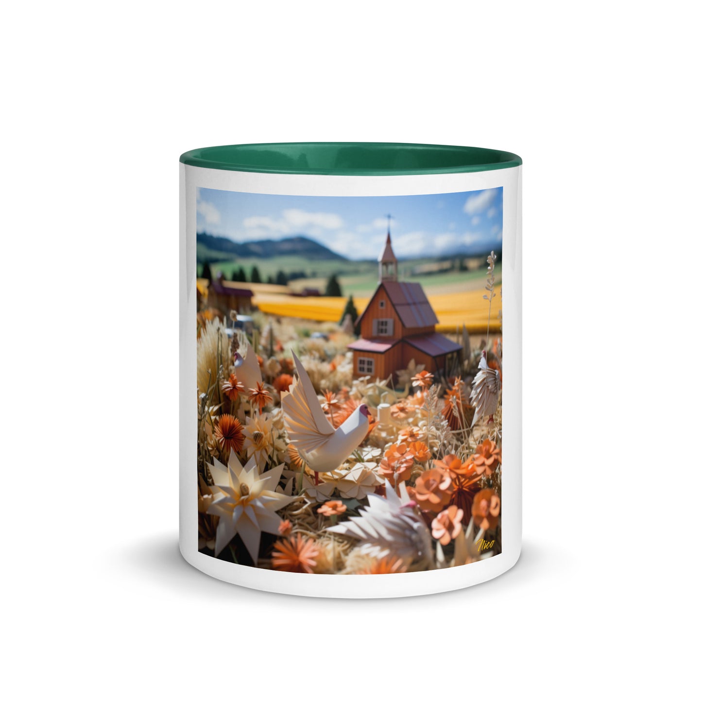 Meadow By The Farm Series Print #7 - Mug with Color Inside