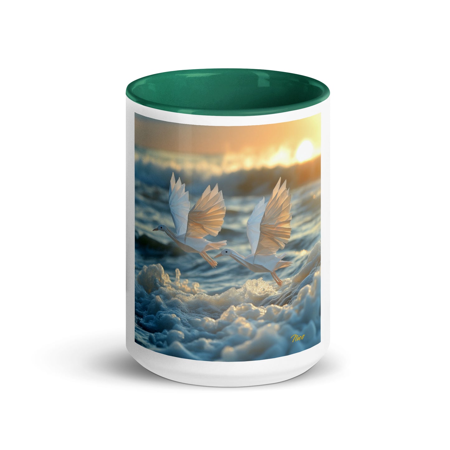 By The Seaside Series Print #5 Mug with Color Inside