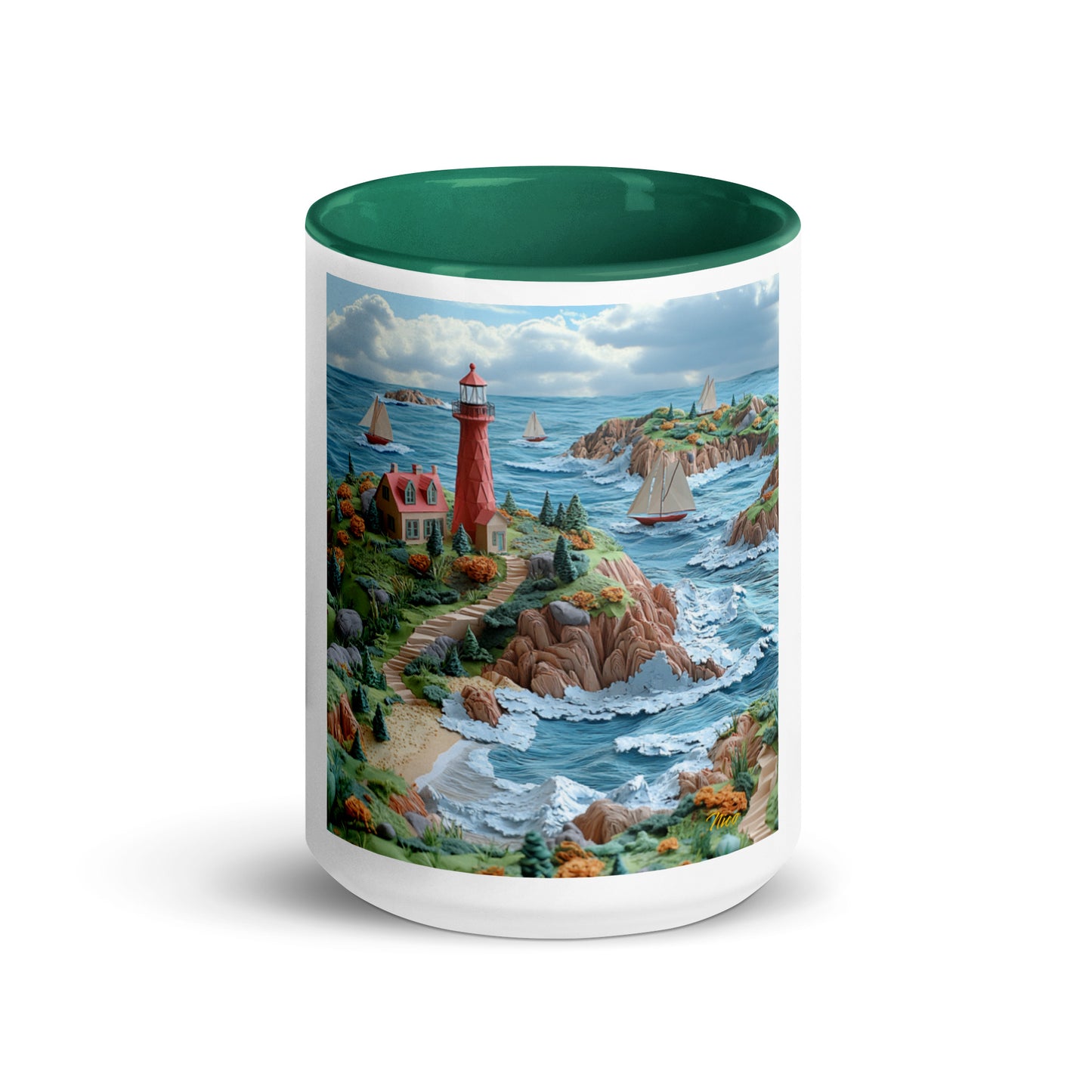 By The Seaside Series Print #6 - Mug with Color Inside